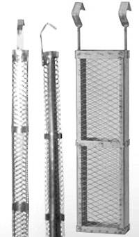 Cylindrical & Rectangular Anode Baskets - Rectangular Titanium Anode Basket w/ Extended Hooks & Regular Expanded Panels